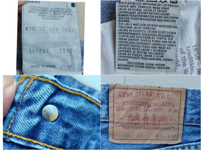 กางเกงยีนส์ลีวายมือ2 for Levis 510 0216 ทรงบอลลูน ผู้หญิง vtg90 เอว28-42-7 (E40) รูปที่ 15
