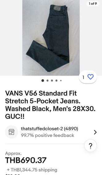 Vans V56 Standard Jeans Men 
Size 28×30   รูปที่ 13