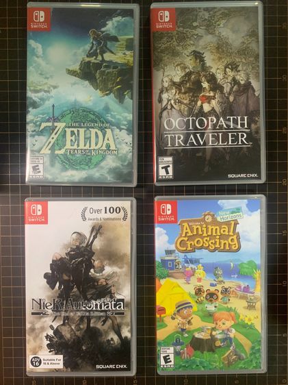 เกมส์ แผ่นเกม Nintendo มือ 1และ 2 Zelda TotK Octopath Nier Animal Crossing