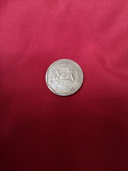 14) เหรียญ​มงคล​นำโชค 1 Dollar Singapore​ ปี 1988 รูปที่ 3