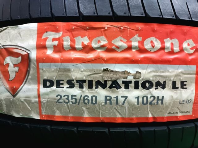 Firestone 235 60 17 ปลายปี18 ยางใหม่ค้างปี ประกันบวม 2 ปี ใส่ฟรี-ส่งฟรี(เก็บเงินปลายทาง)ชุดละ 5990.-NET รูปที่ 2