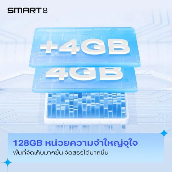 Infinix SMART 8 128-4GB หน้าจอ 90Hz 6.6 Punch-Hole แบตเตอรี่ 5000mAh รูปที่ 3