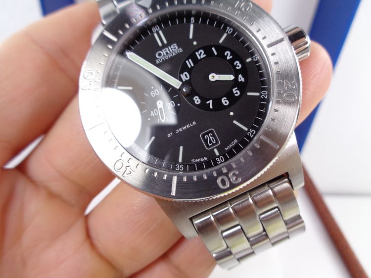 ชุดสะสม ORIS BC3 Diver เรกูเรเตอร์ เข็มแยก 40 มิล. สายเหล็ก กล่องใบครบ รูปที่ 12