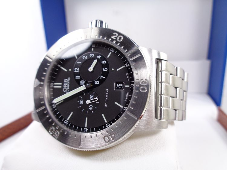 ชุดสะสม ORIS BC3 Diver เรกูเรเตอร์ เข็มแยก 40 มิล. สายเหล็ก กล่องใบครบ รูปที่ 3