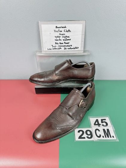 รองเท้าหนังแท้ Bally Sz.11us45eu29cm Made in Switzerland สีน้ำตาล พื้นเย็บ สภาพสวย ไม่ขาดซ่อม ใส่ทำงานออกงานดี รูปที่ 1