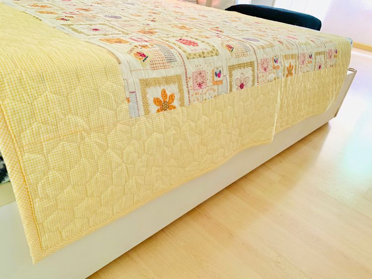 ผ้าปูรองนอน ขนาด 5ฟุต สีเหลืองตารางลายวินเทจ (สภาพใหม่) มือสองขายตามสภาพ สินค้าญี่ปุ่น-เกาหลีแท้ รูปที่ 8
