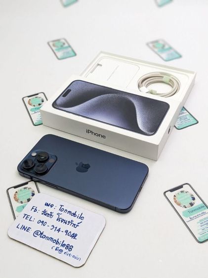 ขาย เทิร์น iPhone 15 Pro Max 256 Blue สภาพสวย ศูนย์ไทย อุปกรณ์ครบยกกล่อง ประกันยาว สุขภาพแบต 98 เพียง 38,590 บาท ครับ รูปที่ 1