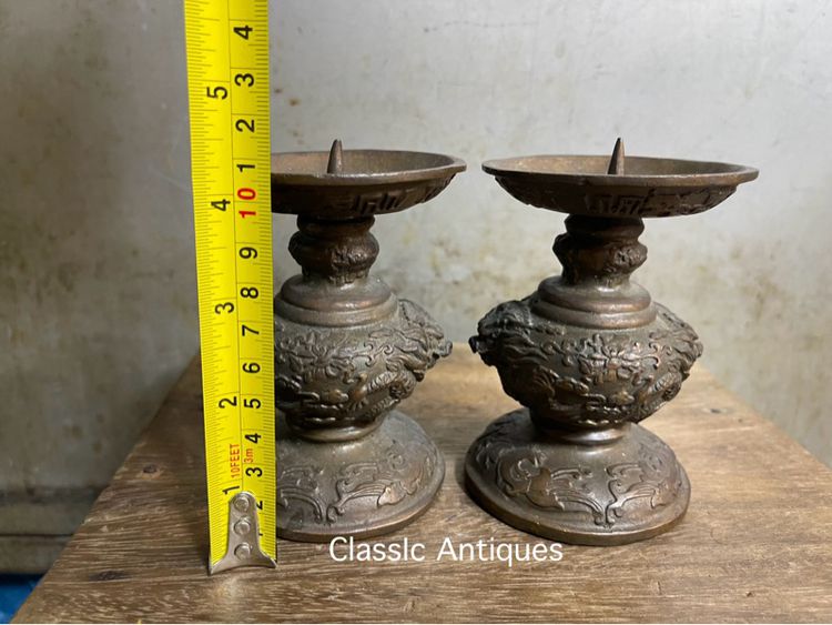 เชิงเทียน มังกร ทองเหลืองสะสมA2 รูปที่ 8