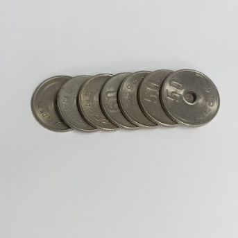 เหรียญ 50 เยน ประเทศญี่ปุ่น รวม 7 เหรียญ รูปที่ 3