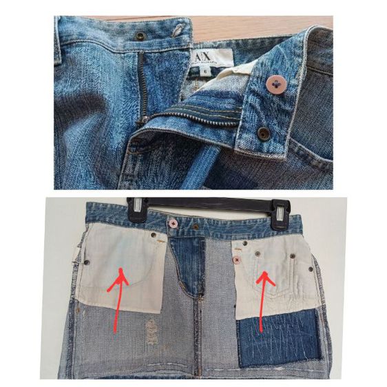Armani Exchange Mini Skirt Jeans size 6 รูปที่ 13