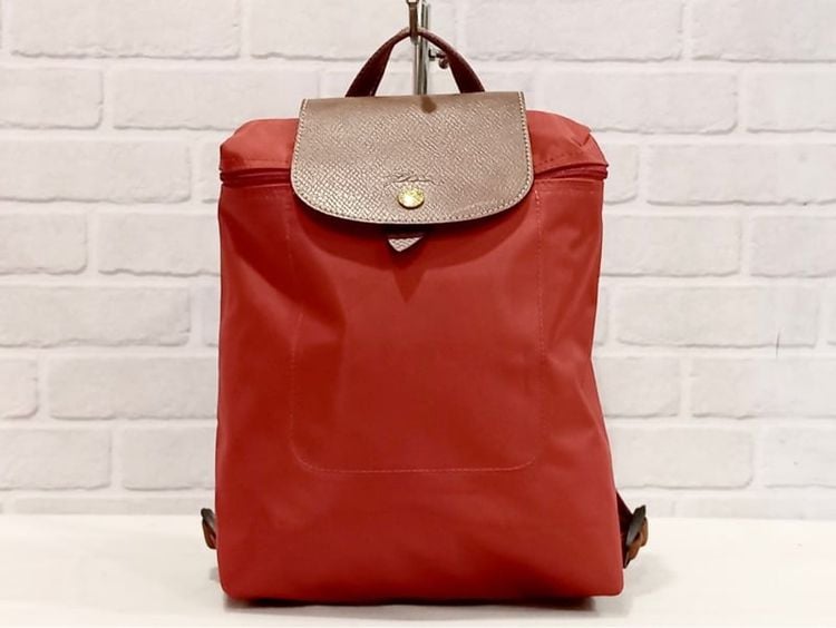 ไนล่อน หญิง แดง กระเป๋าเป้สะพายหลัง Longchamp backpack แท้💯