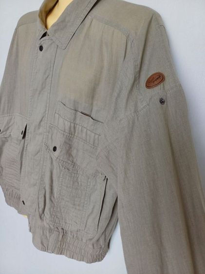 Crocodile Linen Cotton Zipper Jacket Size M ออกแบบโดย Hamada 
สีมะกอกน้ำ อ่อนๆ เอิร์ธโทน  รูปที่ 6