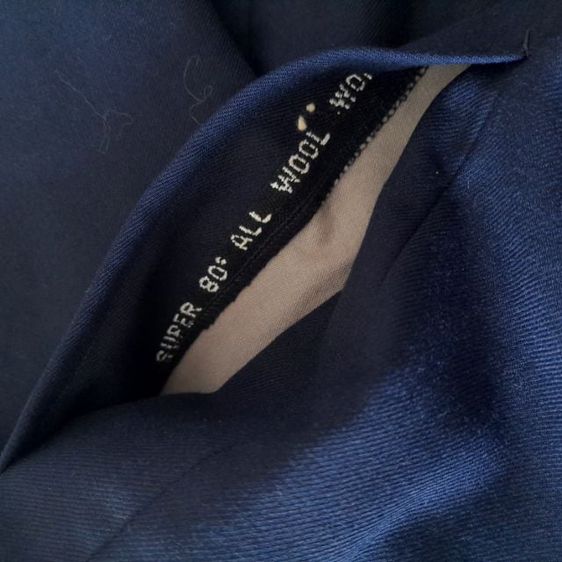 60s Worsted Suiting
Deep Navy 
single pleated 
sport trousers
made in U.S.A.
w32 🔵🔵🔵 รูปที่ 7