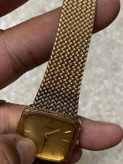 นาฬิกายี่ห้อ CHANDOR  by Orient  ควอทซ์ แท้มือสอง วินเทจทองสวย  มีรอยดำที่สายทั้งสองข้าง สายยาว 17 เซนติเมตร  950฿ รูปที่ 6