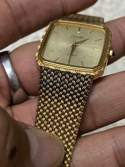 นาฬิกายี่ห้อ CHANDOR  by Orient  ควอทซ์ แท้มือสอง วินเทจทองสวย  มีรอยดำที่สายทั้งสองข้าง สายยาว 17 เซนติเมตร  950฿ รูปที่ 4