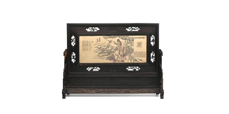 A Wooden  Rectangular  Screen Decorated In Relief With Dragons.(ลับแลไม้)