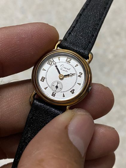 นาฬิกายี่ห้อ ORIENT  ควอทซ์ ของแท้มือสอง ทองวินเทจ  ขนาดเรือน 23 มิลลิเมตร  650฿ รูปที่ 3