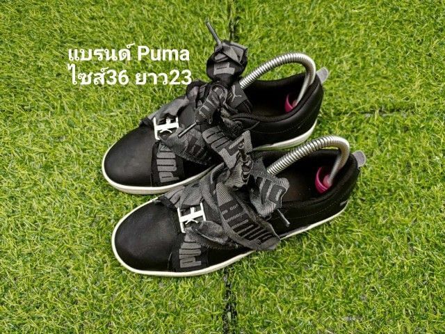รองเท้าผ้าใบ หนัง PU UK 4 | EU 36 2/3 | US 5.5 ดำ Puma มือสอง