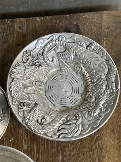 ถ้วยน้ำชา 4 สัตว์จตุรเทพ กะไหล่เงินA1 รูปที่ 9
