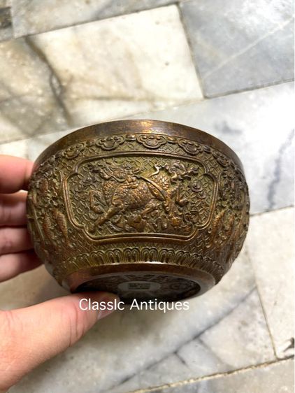 ถ้วยน้ำชา ลายกิเลน ทองเหลือง รูปที่ 3