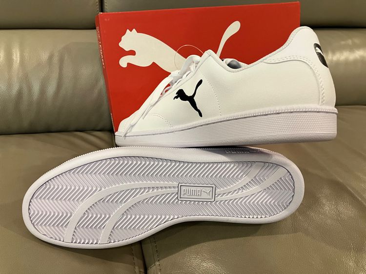 ของใหม่ รองเท้าผ้าใบ Puma รุ่น Smash Cat L White-Black ของแท้ Size UK10.5 US11.5 EUR45 29.5CM. รูปที่ 10