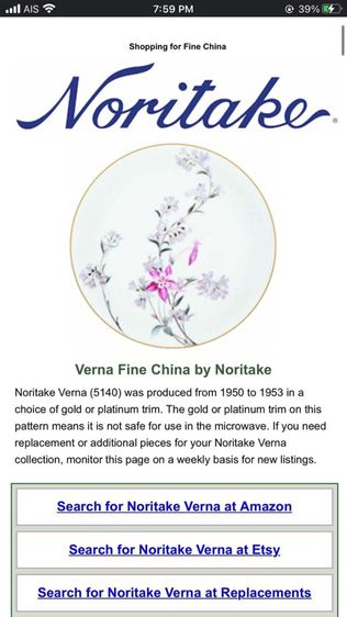 Noritake Verna Vintage Platinum Trim size. 10.5 " รูปที่ 6