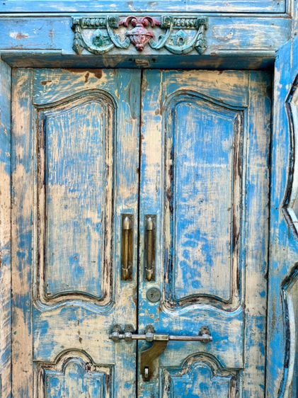 ประตูไม้สวยๆบานสองชั้นสีฟ้าวินเทจ รูปที่ 10