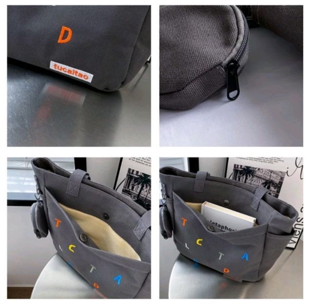 กระเป๋าสะบายไหล่ ผ้าแคนวาส รูปที่ 4