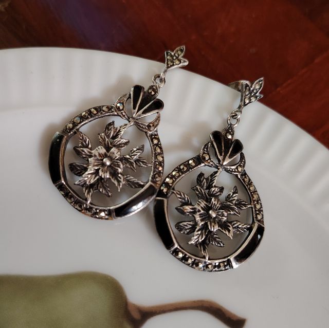 Art deco silver​ earring
ต่างหูเงินแท้​งานเก่า​ April -​ vintage​ รูปที่ 4