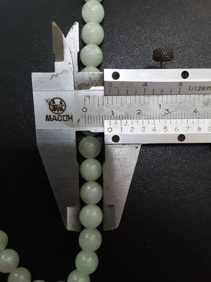 สร้อยคอหยกขาวอมเขียวอ่อนๆ หยกพม่า หยกดี ขนาดเม็ด9มิล ขนาดสวมคอ25นิ้ว รูปที่ 9
