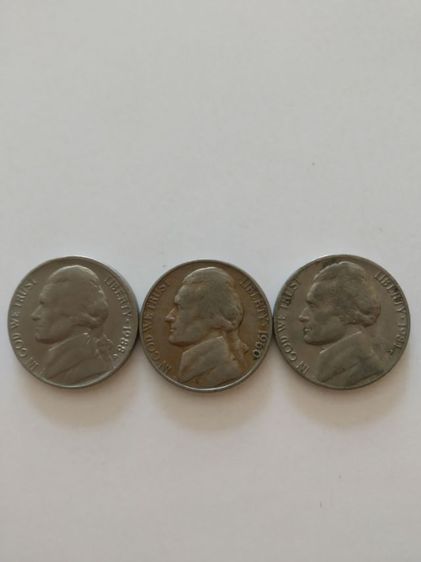 เหรียญเก่าต่างประเทศสหรัฐอเมริกา(เหรียญโทมัสเจฟเฟอร์สันประธานาธิบดีแห่งอเมริกาคนที่สาม(1988)(1960)(1981))เหรียญเก่าที่ระลึกสะสมหรือโชว์ รูปที่ 4