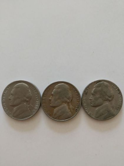 เหรียญ ธนบัตร ต่างประเทศ เหรียญเก่าต่างประเทศสหรัฐอเมริกา(เหรียญโทมัสเจฟเฟอร์สันประธานาธิบดีแห่งอเมริกาคนที่สาม(1988)(1960)(1981))เหรียญเก่าที่ระลึกสะสมหรือโชว์