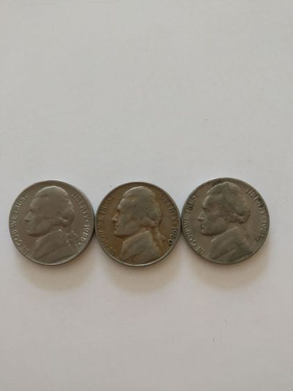 เหรียญเก่าต่างประเทศสหรัฐอเมริกา(เหรียญโทมัสเจฟเฟอร์สันประธานาธิบดีแห่งอเมริกาคนที่สาม(1988)(1960)(1981))เหรียญเก่าที่ระลึกสะสมหรือโชว์ รูปที่ 3