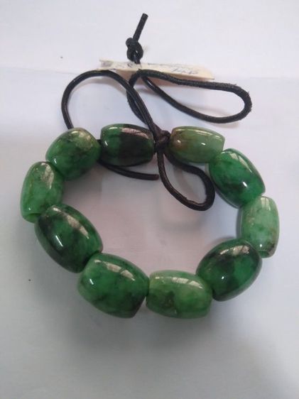 sale natural Burma green jade bracelet รูปที่ 2