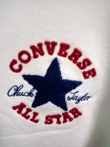 Converse Chuck Taylor All Star แจ็คเก็ตผู้หญิง อก 36 ยาว 23 แขนยาว 21 นิ้ว แขนจั๊ม สีขาวสะอาด ผ้าหนาปานกลาง เก็บ ไม่เคยใส่  รูปที่ 2