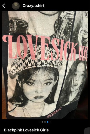 Blackpink Lovesick Girls Small Black T Shirt (Used)  รูปที่ 4