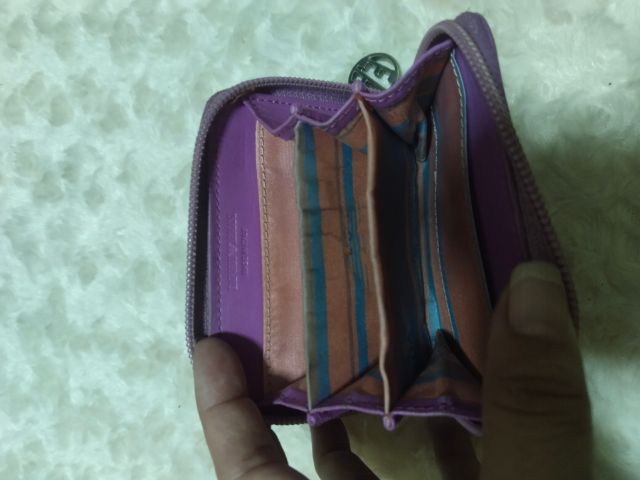 กระเป๋าใส่เหรียญหนังแท้สีม่วง emporio amani รูปที่ 5