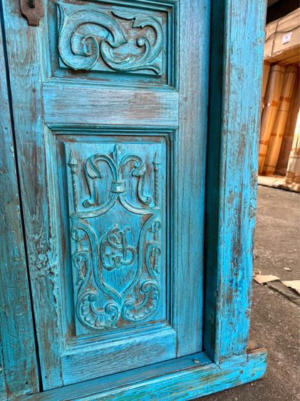 ประตูไม้วินเทจสีฟ้าสวย รูปที่ 7