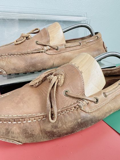 รองเท้าหนังแท้ Cole Haan Sz.12us46eu30cm ทรงDriving Shoes สีน้ำตาล มีรอยถลอกหัวกับมุมปลายส้นหน่อย นอกนั้นสวย รูปที่ 10