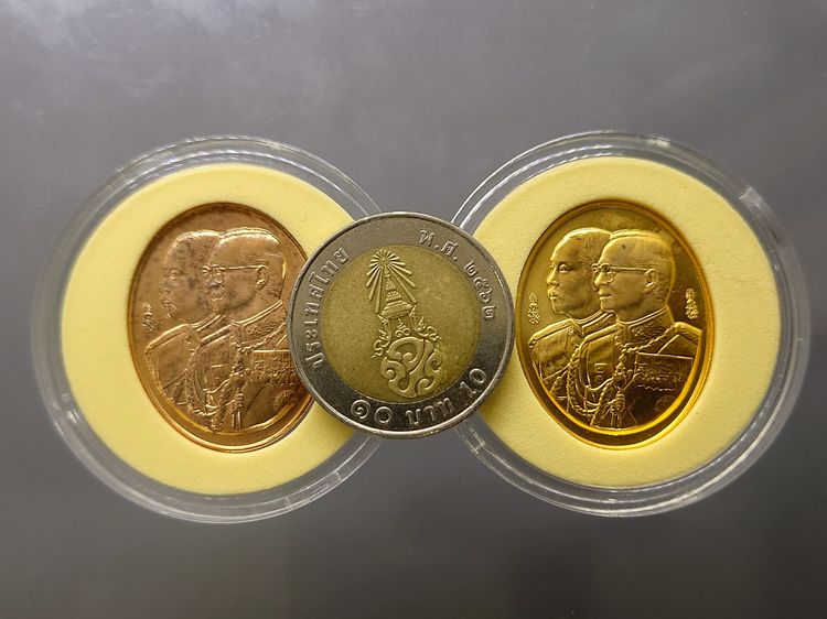 เหรียญที่ระลึก 100 ปี โรงเรียนนายร้อยตำรวจ ชุด 2 เหรียญ เนื้อทองแดงชุบทองคำ เนื้อทองแดงขัดเงา ปี2545 พร้อมกล่องไม้เดิมๆ หายาก รูปที่ 5