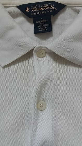 Brooks Brothers Authentic Performance Polo Shirt 100 Percent Cotton Men Size Large รูปที่ 2