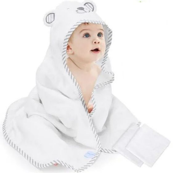 เสื้อคลุมอาบน้ำแบบมีหมวก hood towel baby รูปที่ 9