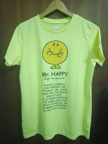 Uniqlo Mr Happy T Shirt : Size XL อก 38 ยาว 26 แขนเสื้อ 6 นิ้ว สีเหลือง เก็บ ไม่เคยใส่  รูปที่ 2