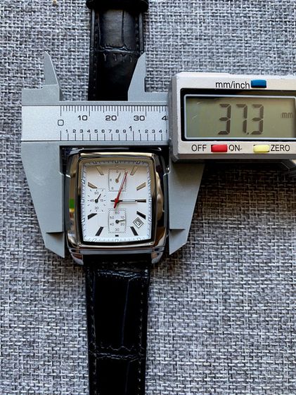 Luxury Watch สี่เหลี่ยมหน้าปัดขาว สายหนัง โครโนกราฟ  รูปที่ 13
