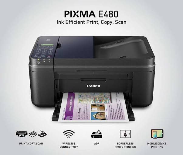CANON PIXMA E480 INKJET ALL-IN-ONE ระบบอิงค์เจ็ท 4 in 1 (Print Copy Scan Fax) PRINTER (ปริ้นเตอร์ไร้สาย) รูปที่ 3