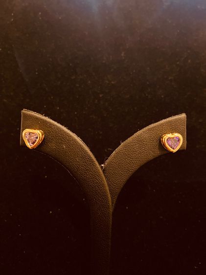 ต่างหู Signed Kate Spade Purple Heart Mini Studs Earrings รูปที่ 7