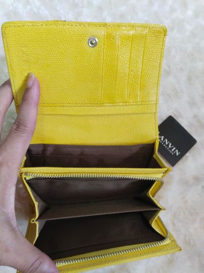 กระเป๋าสตางค์หนังแท้สีเหลือง lanvin รูปที่ 4