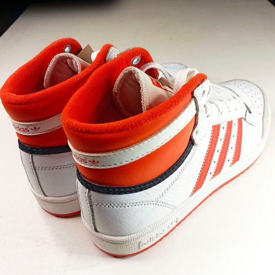 รองเท้าผ้าใบหนัง Adidas สีขาวคาดส้ม No.37.5 สภาพใหม่ รูปที่ 5