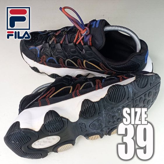รองเท้าผ้าใบ FILA สีดำ No.39 สภาพใหม่ มือสอง รูปที่ 6