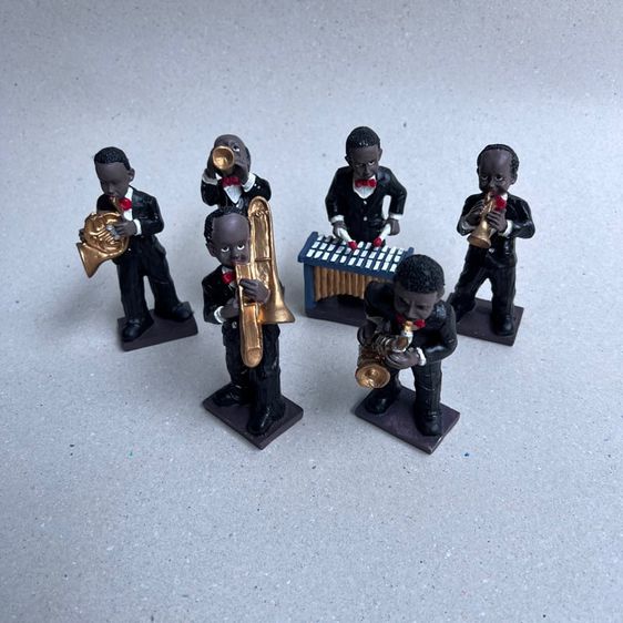 African American jazz band figurines 6ตัว สภาพดีไม่มีตำหนิคับ 1250 คับ